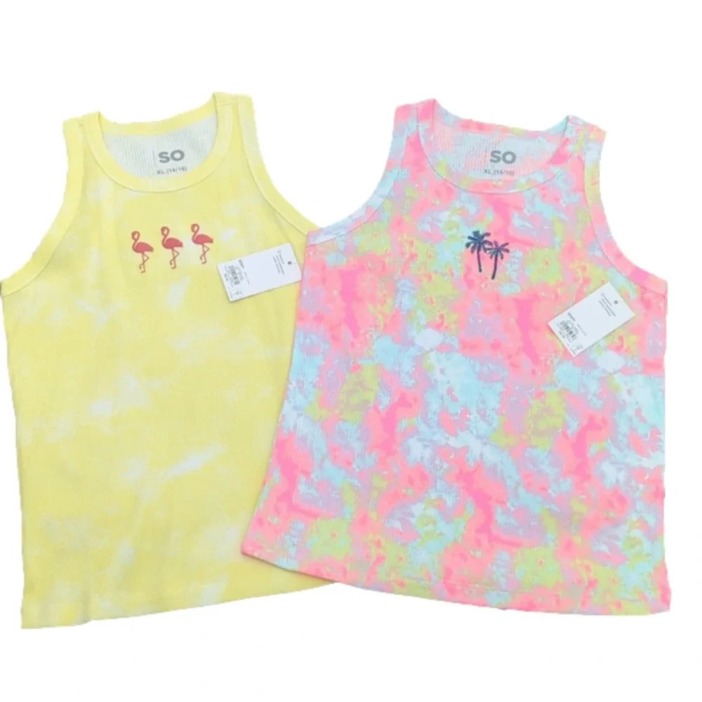 2 SO high neck tank tops